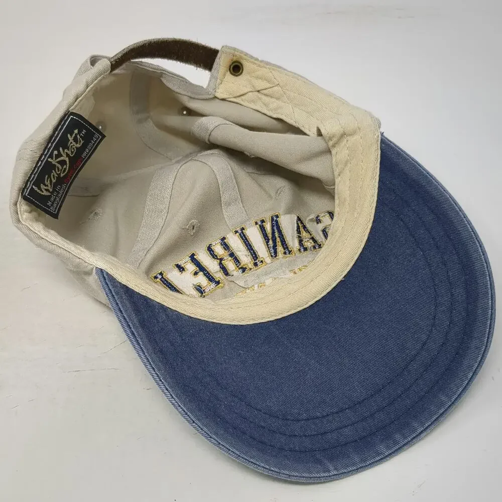 Headshot Baseball Cap Beige Blue One Size Sanibel Island Strapback Hat Cotton